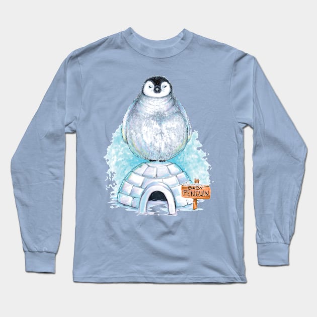 Beautiful Baby Penguin Bird Long Sleeve T-Shirt by obillwon